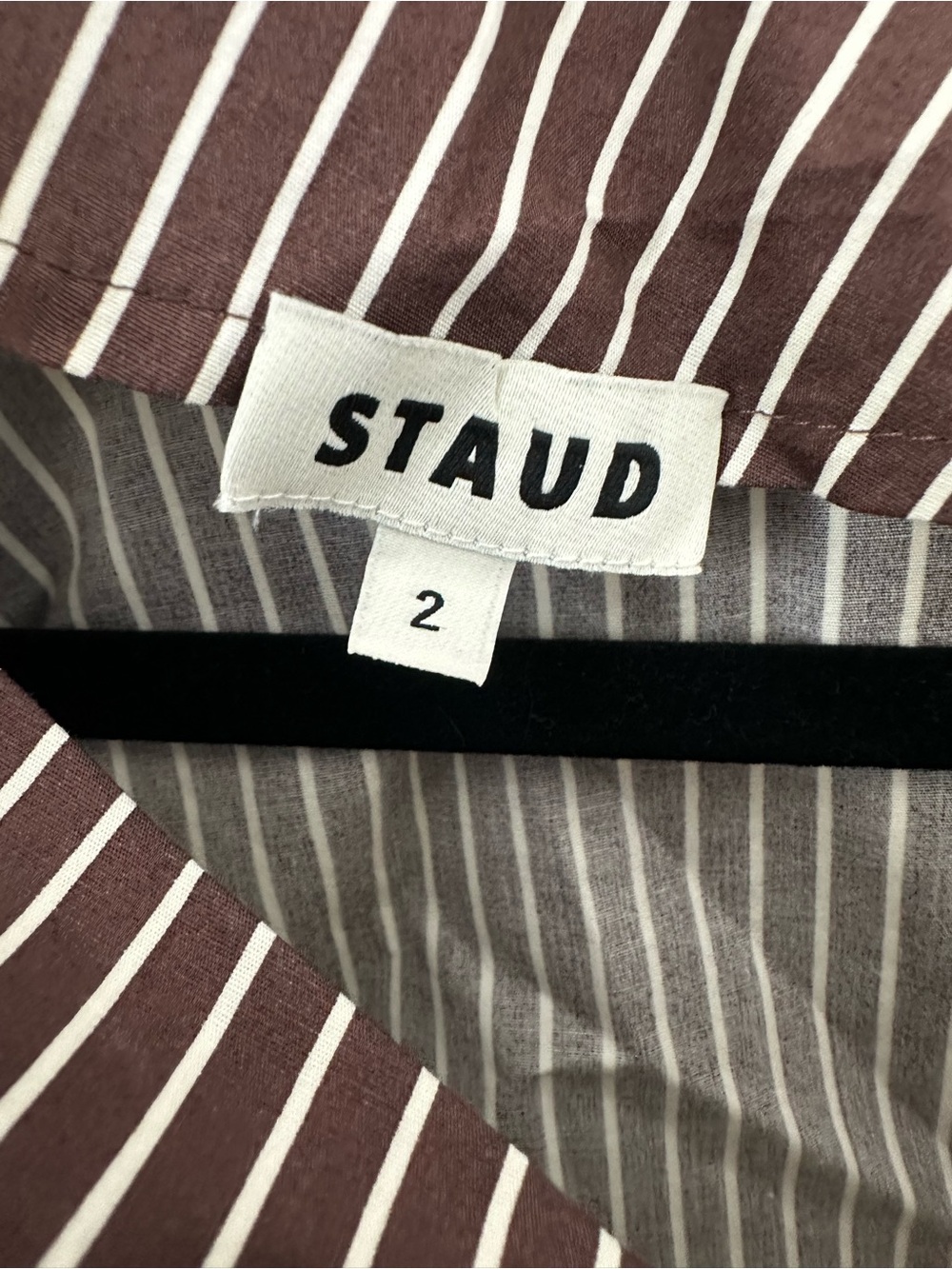 STAUD Phare Striped Cotton Maxi Dress Brown SZ US 2 - Picture 7 of 7